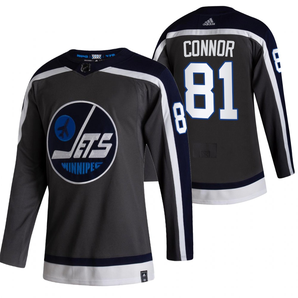 2021 Adidias Winnipeg Jets #81 Kyle Connor Black Men Reverse Retro Alternate NHL Jersey->vancouver canucks->NHL Jersey